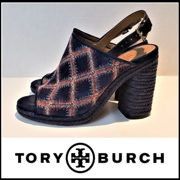 Tory Burch Shoes - TORY BURCH Suede Leather Mule Slingback Sandal 7M